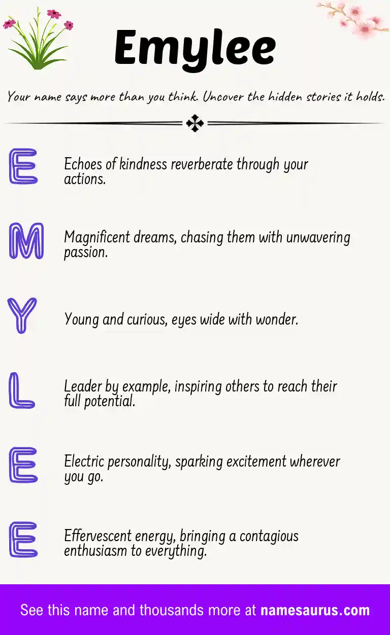 Acrostic poem about Emylee.