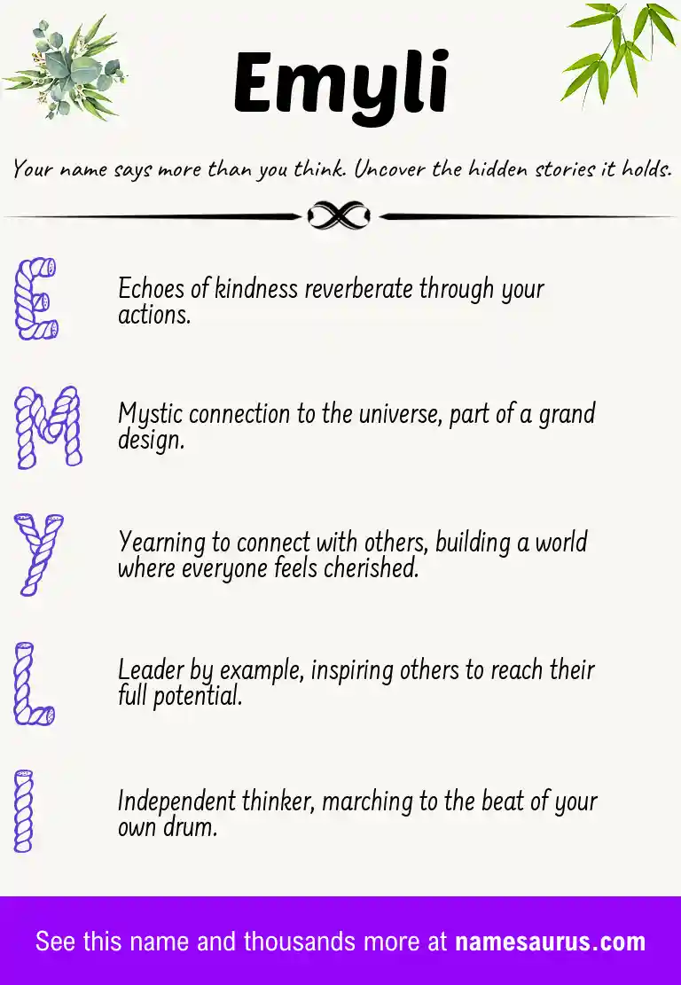 Acrostic poem about Emyli.