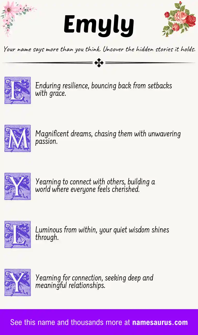 Acrostic poem about Emyly.