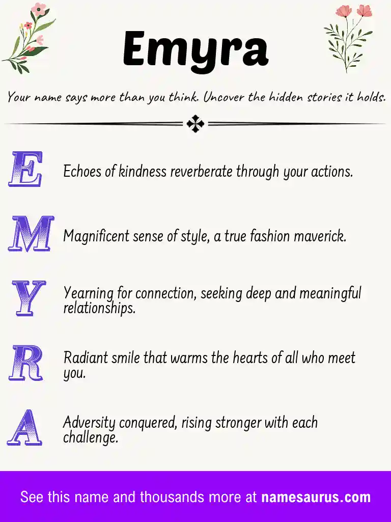 Acrostic poem about Emyra.