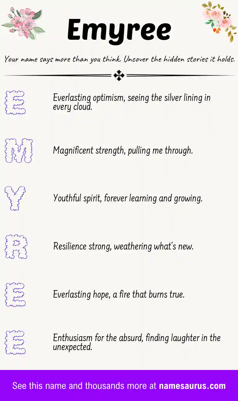 Acrostic poem about Emyree.