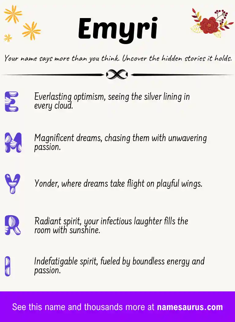Acrostic poem about Emyri.