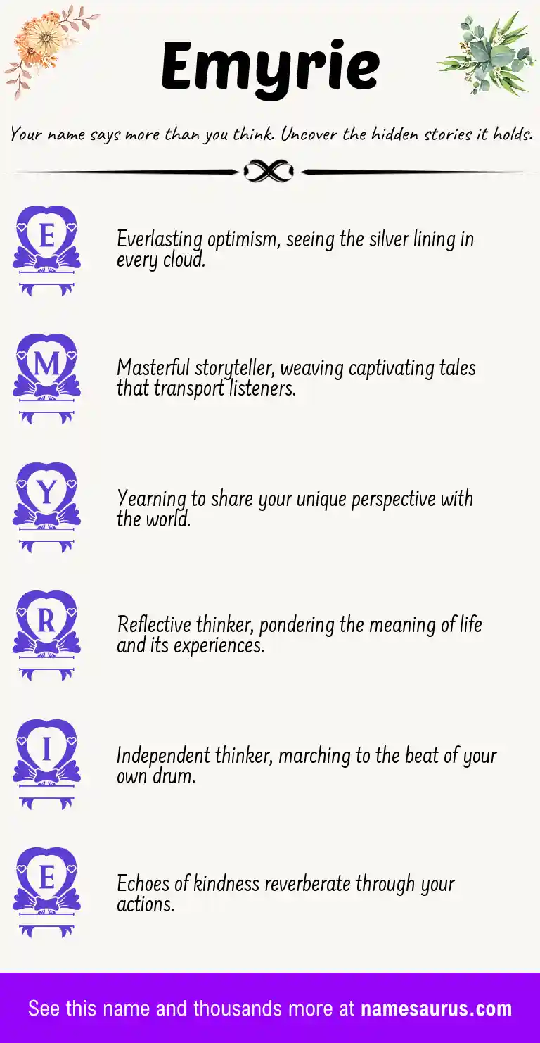 Acrostic poem about Emyrie.