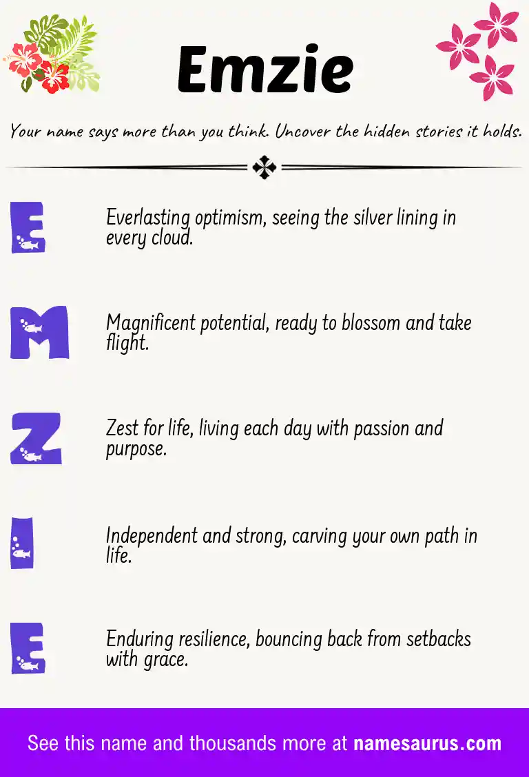 Acrostic poem about Emzie.