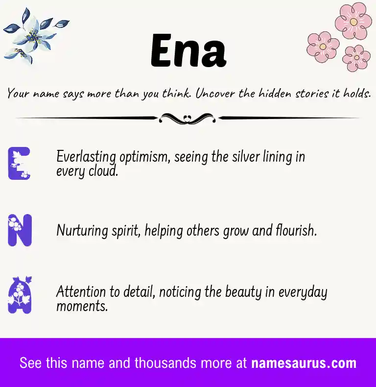 Acrostic poem about Ena.