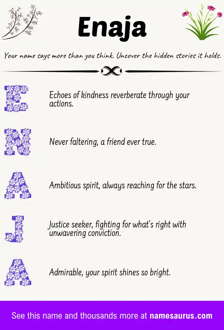 Acrostic poem about Enaja.