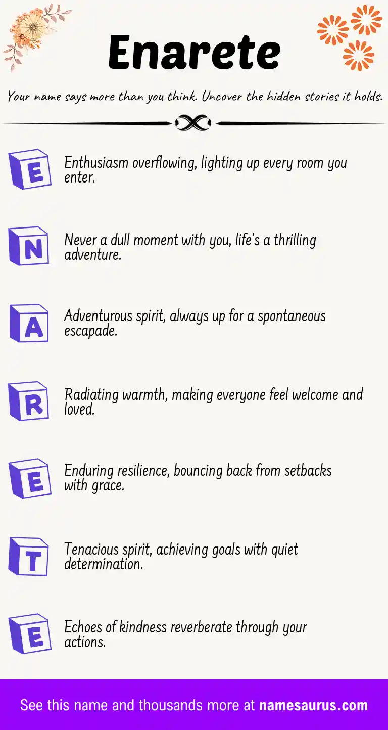 Acrostic poem about Enarete.