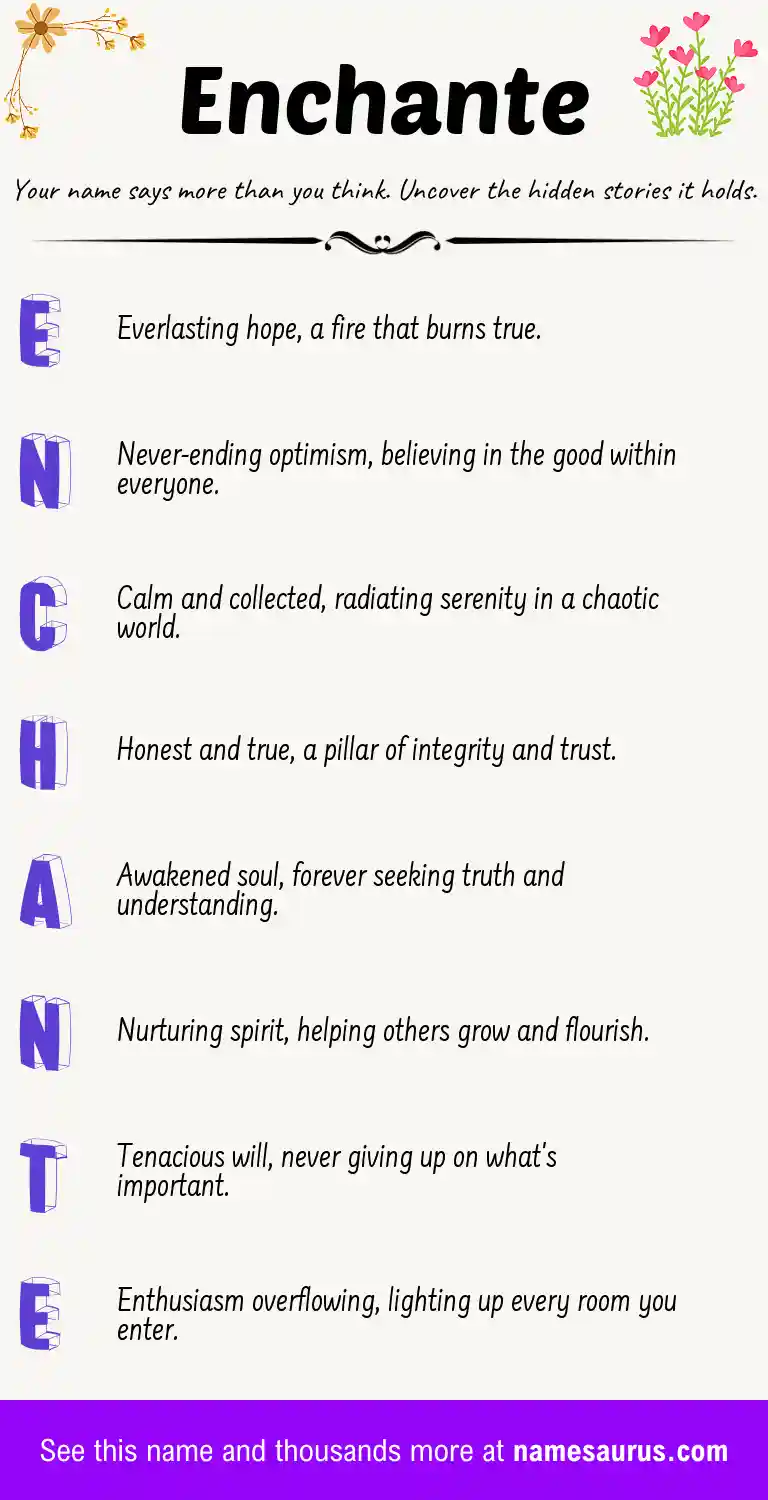 Acrostic poem about Enchante.