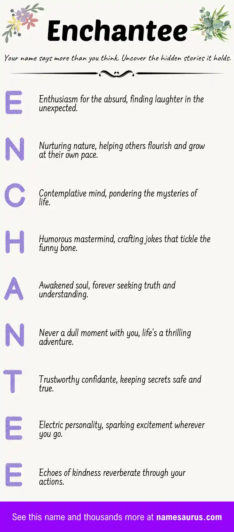 Acrostic poem about Enchantee.
