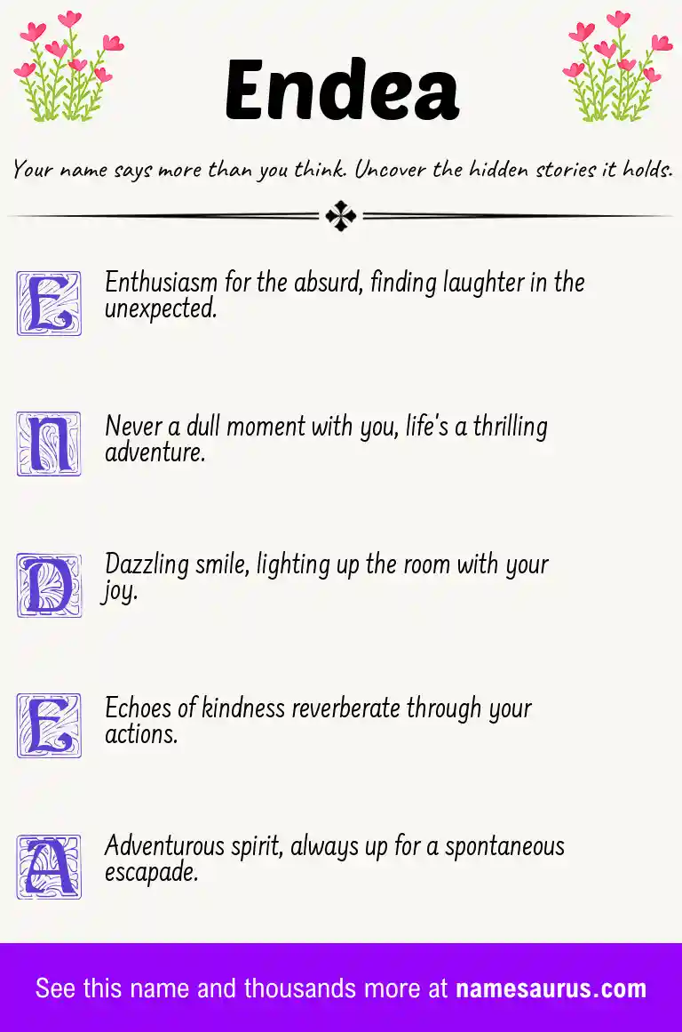 Acrostic poem about Endea.