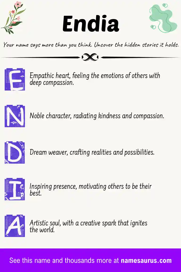 Acrostic poem about Endia.
