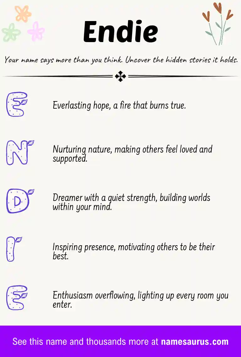 Acrostic poem about Endie.