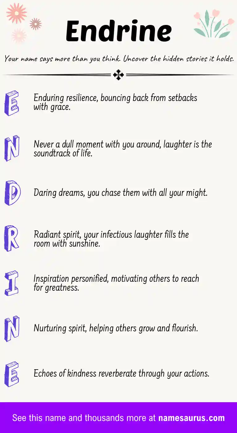 Acrostic poem about Endrine.
