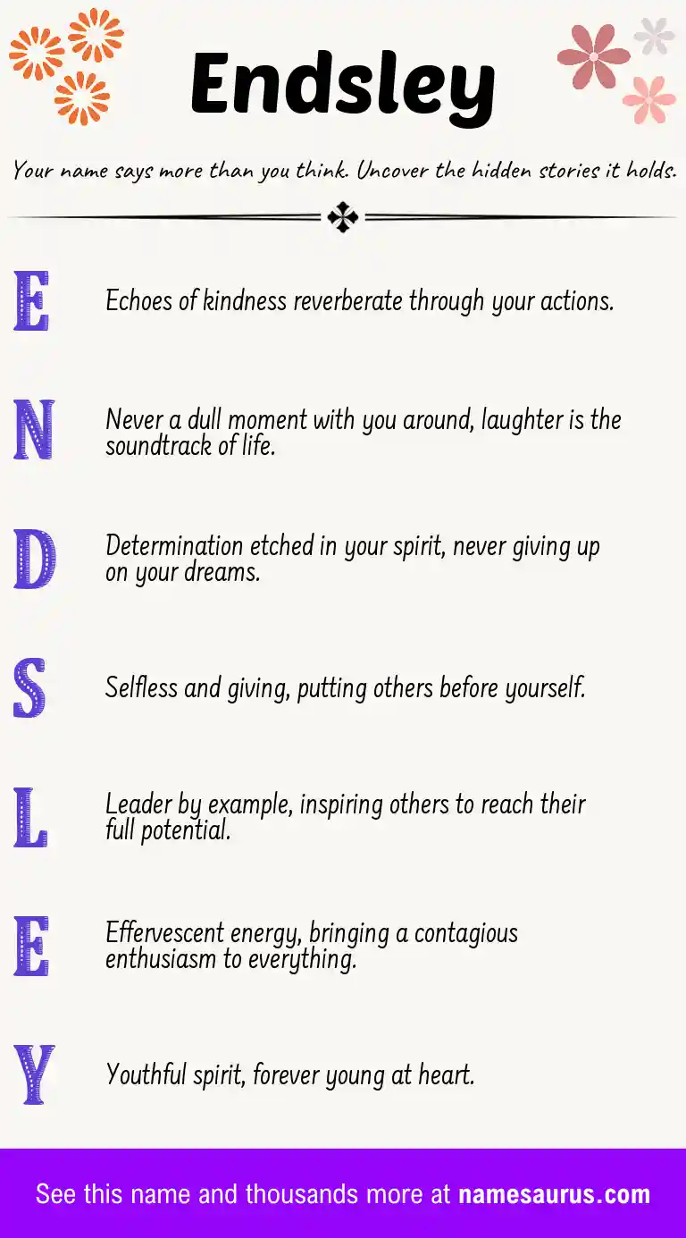Acrostic poem about Endsley.