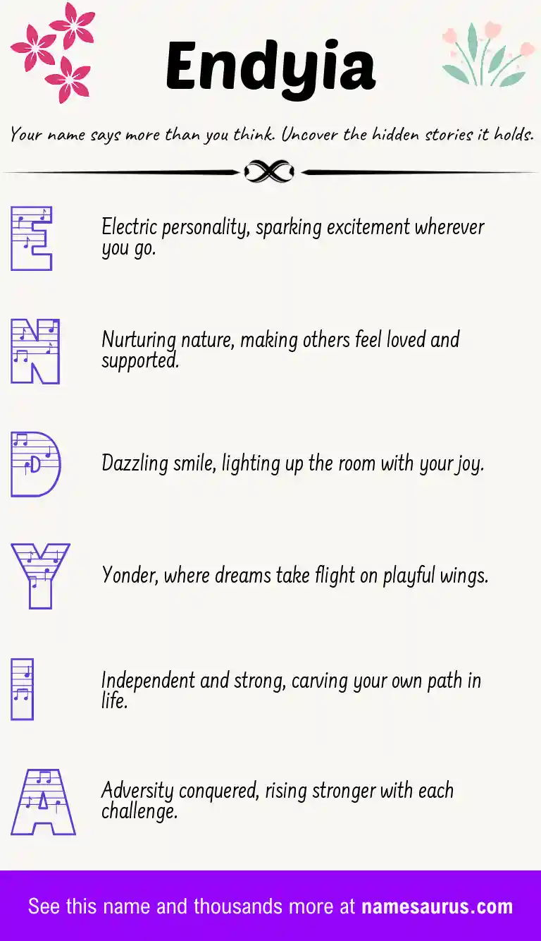 Acrostic poem about Endyia.