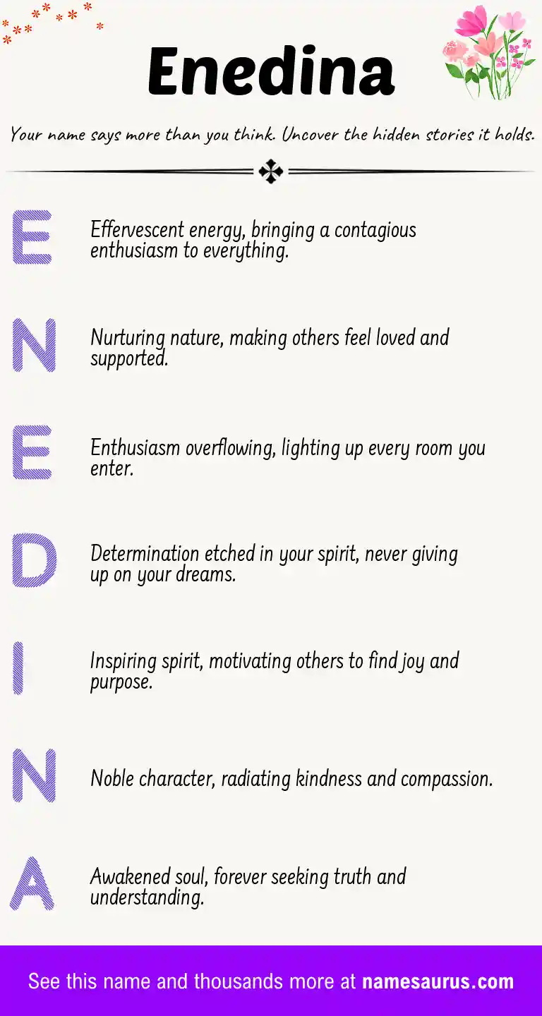 Acrostic poem about Enedina.