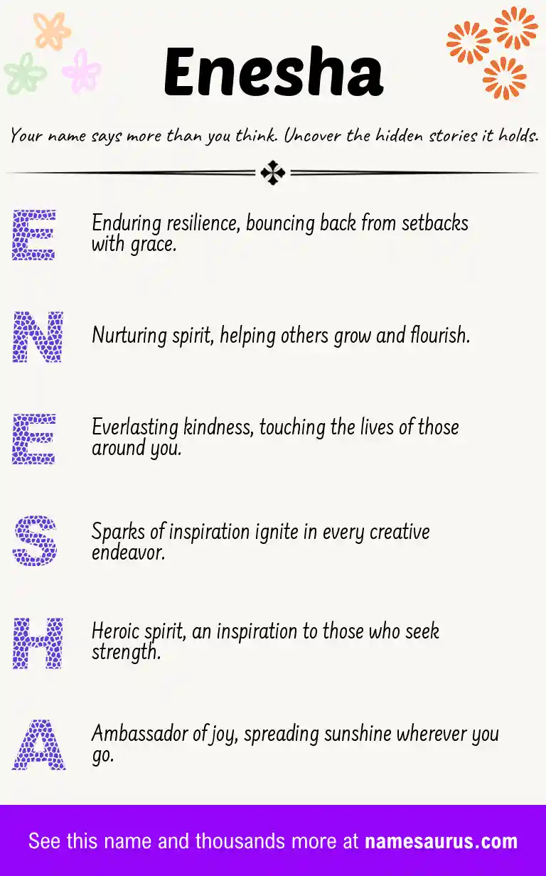 Acrostic poem about Enesha.