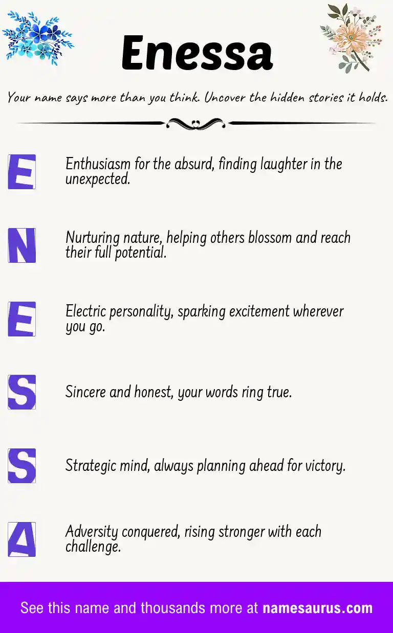 Acrostic poem about Enessa.