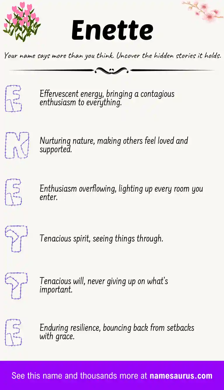 Acrostic poem about Enette.