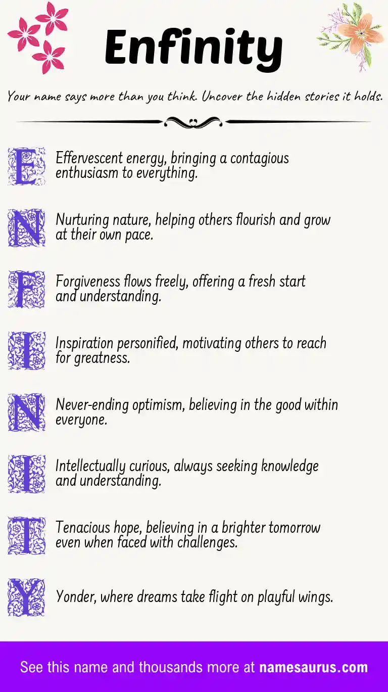 Acrostic poem about Enfinity.