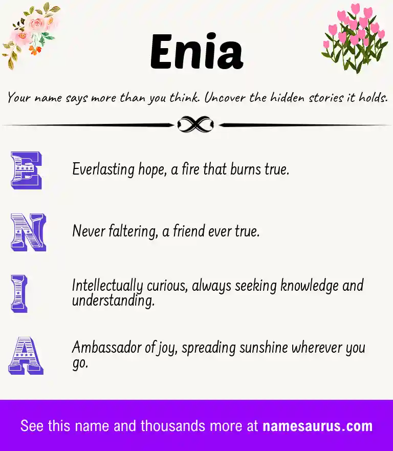 Acrostic poem about Enia.