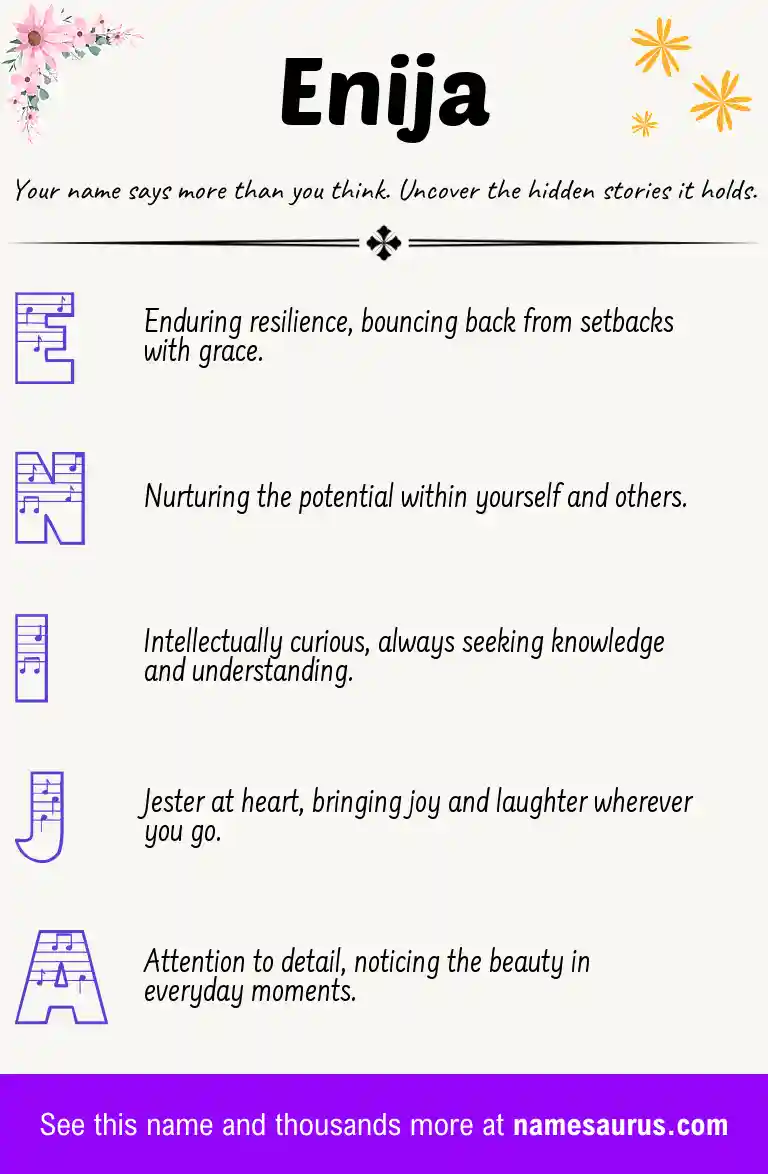Acrostic poem about Enija.
