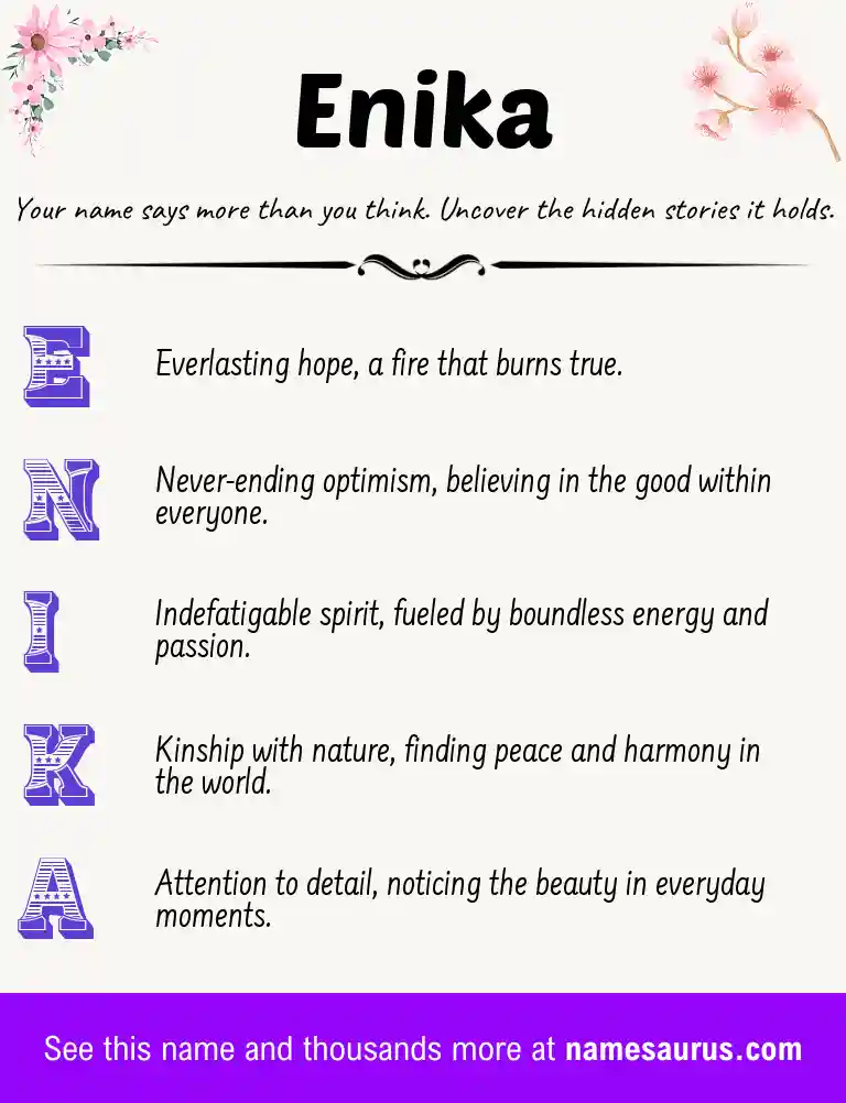 Acrostic poem about Enika.