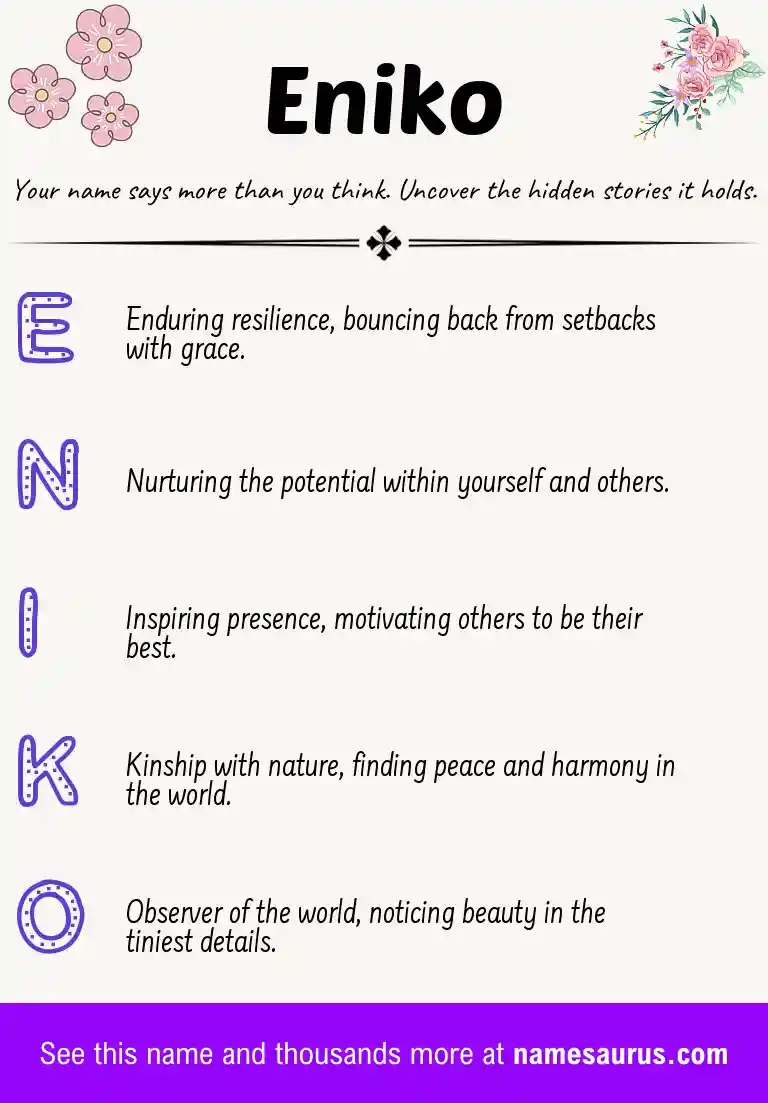 Acrostic poem about Eniko.