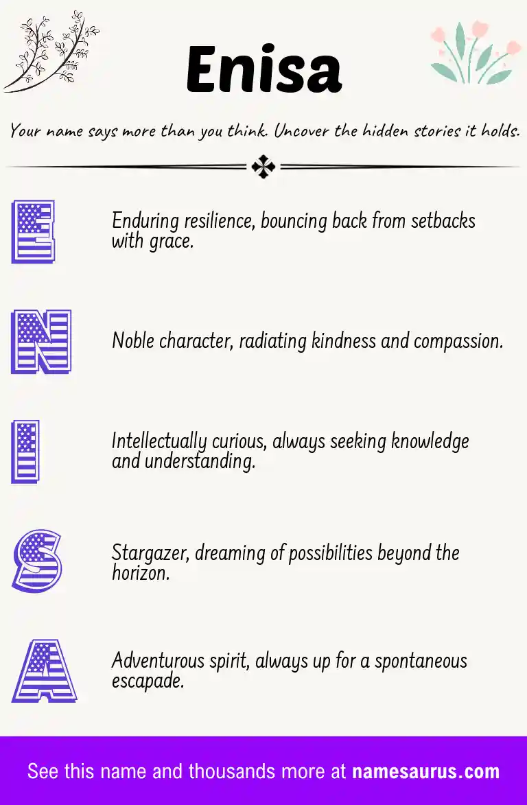 Acrostic poem about Enisa.