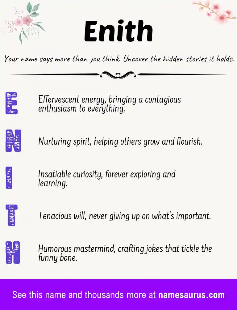 Acrostic poem about Enith.