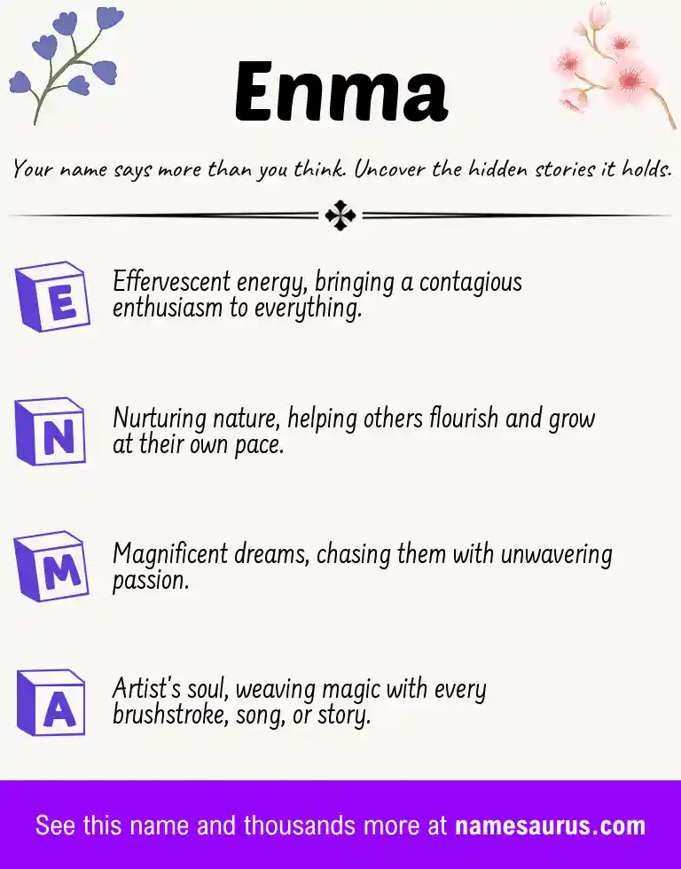 Acrostic poem about Enma.