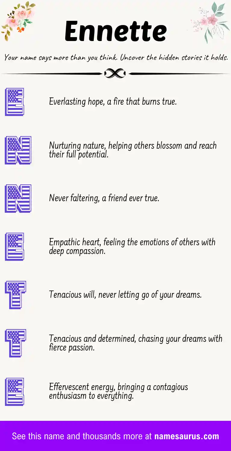 Acrostic poem about Ennette.