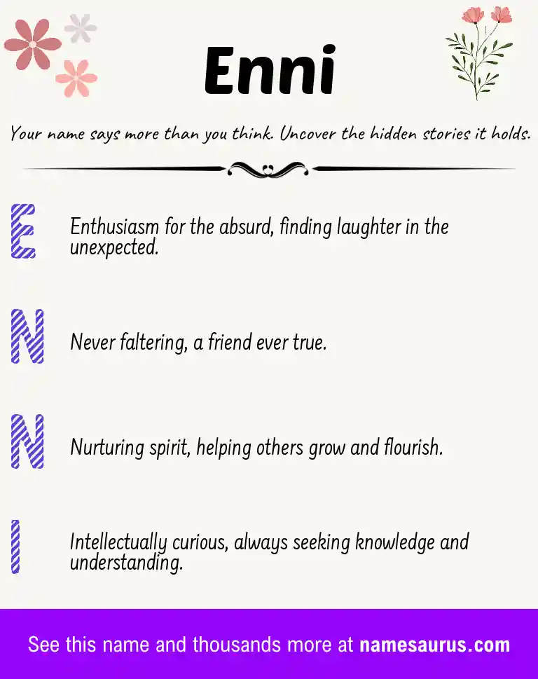 Acrostic poem about Enni.