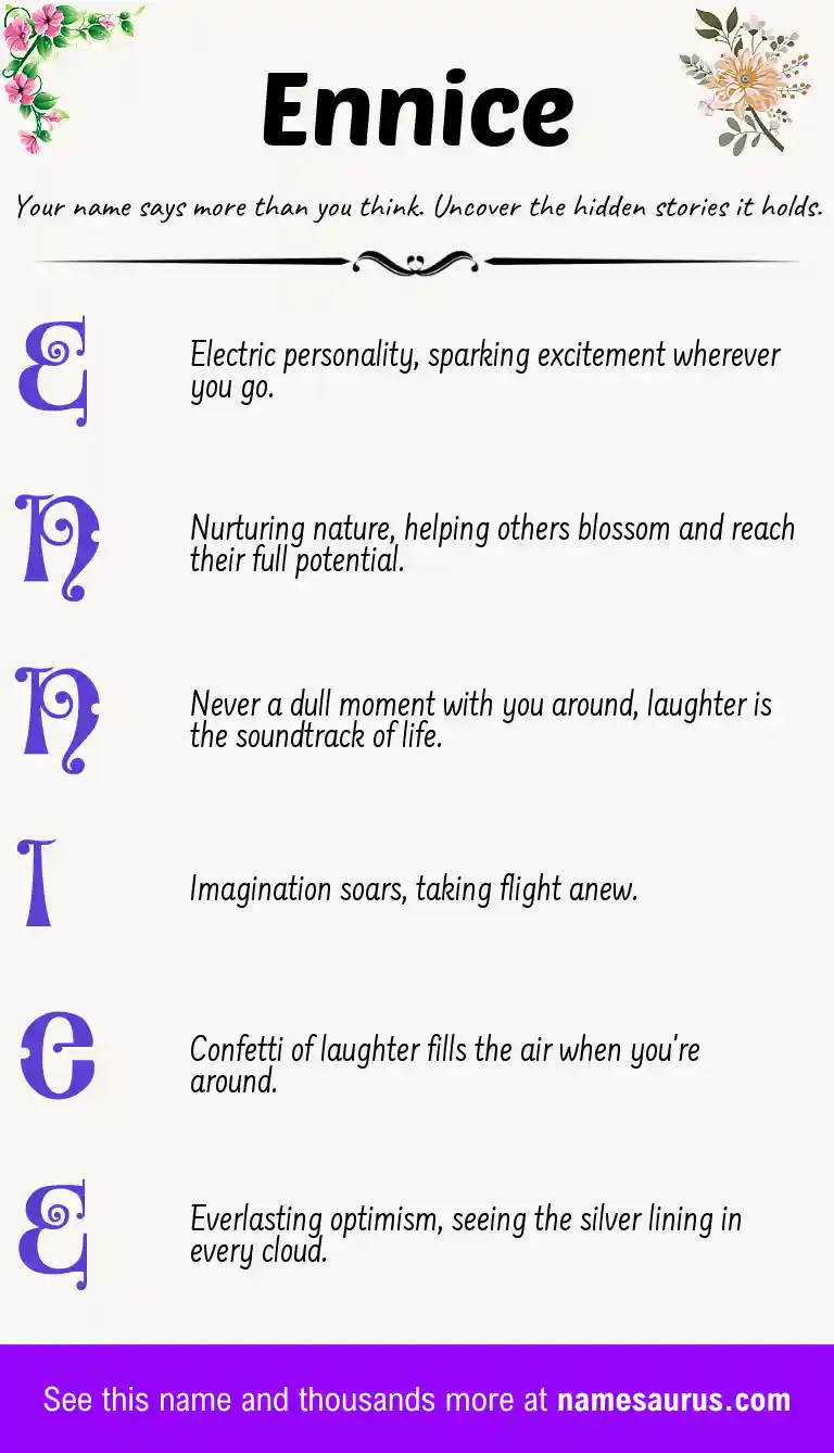 Acrostic poem about Ennice.