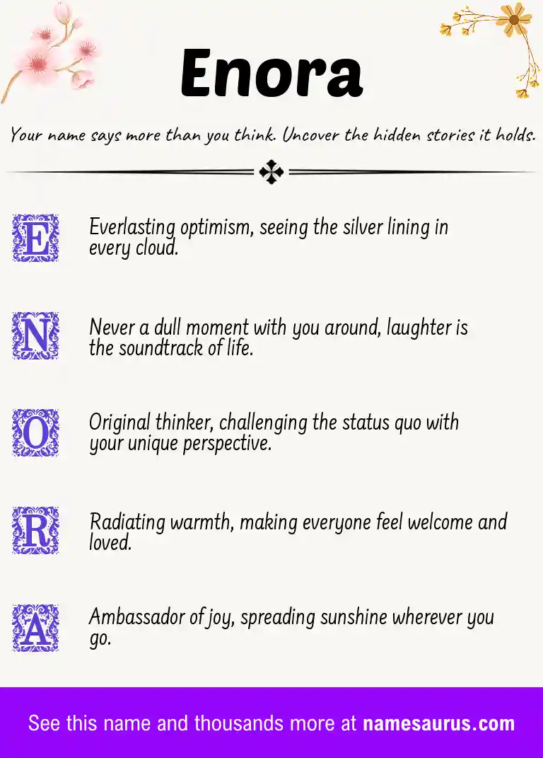 Acrostic poem about Enora.