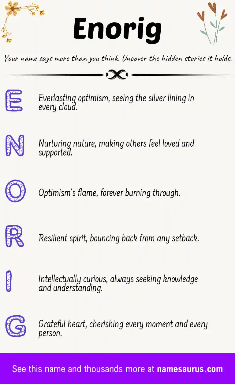 Acrostic poem about Enorig.