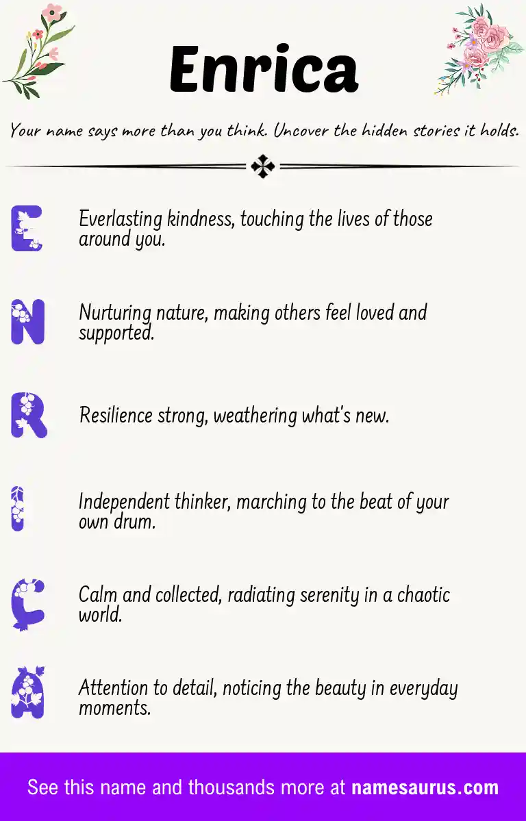 Acrostic poem about Enrica.
