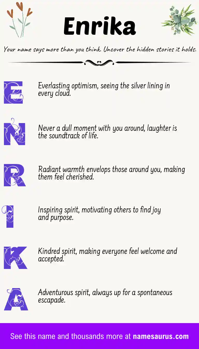 Acrostic poem about Enrika.
