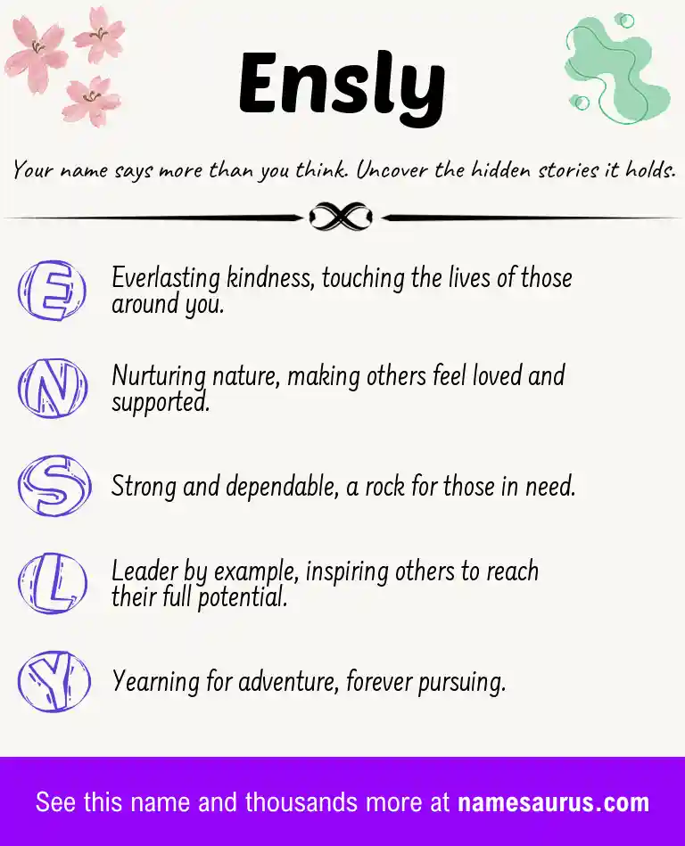Acrostic poem about Ensly.
