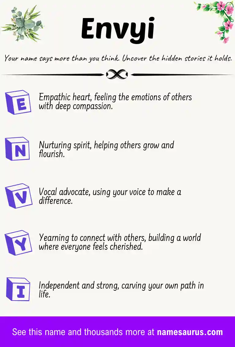 Acrostic poem about Envyi.