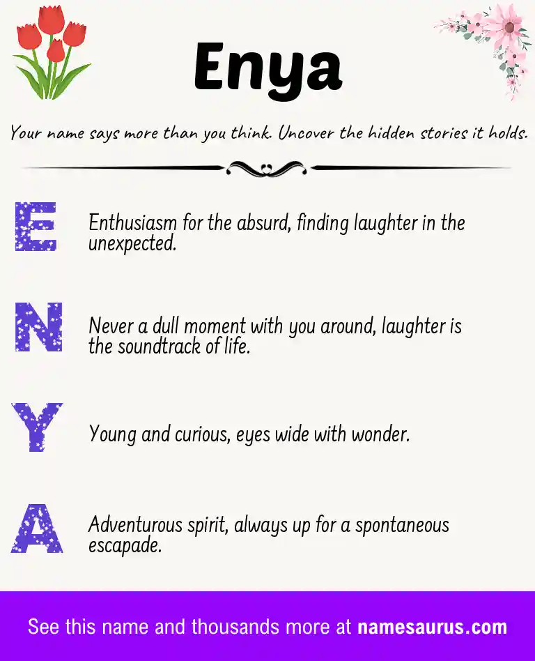 Acrostic poem about Enya.