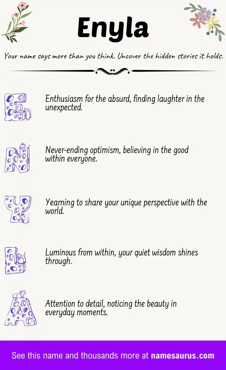 Acrostic poem about Enyla.