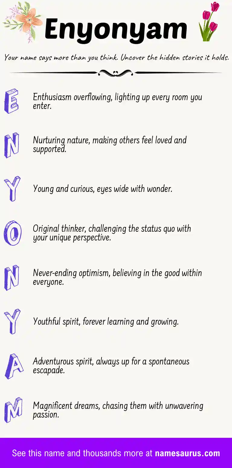 Acrostic poem about Enyonyam.