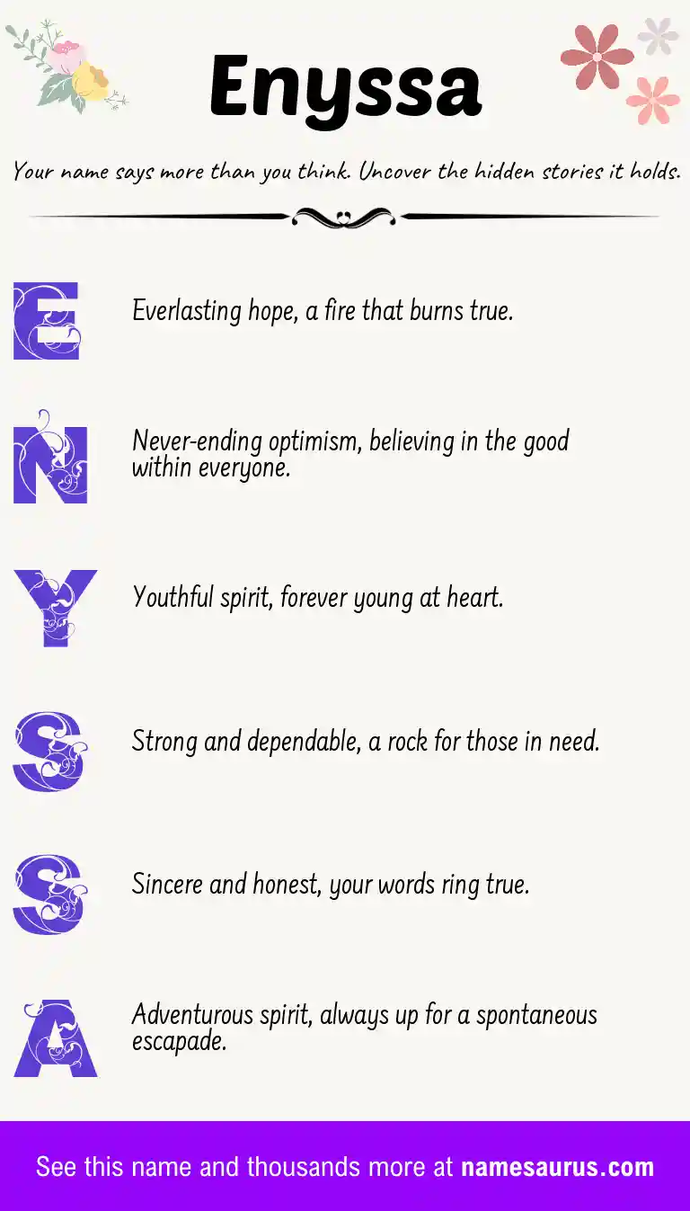 Acrostic poem about Enyssa.