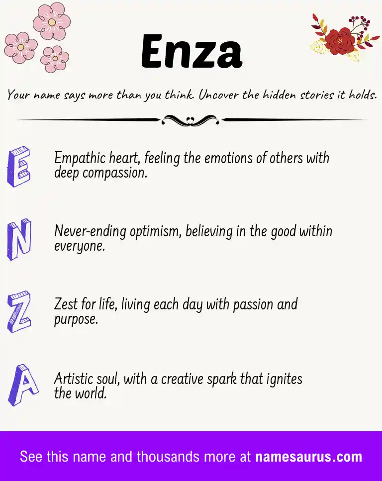 Acrostic poem about Enza.