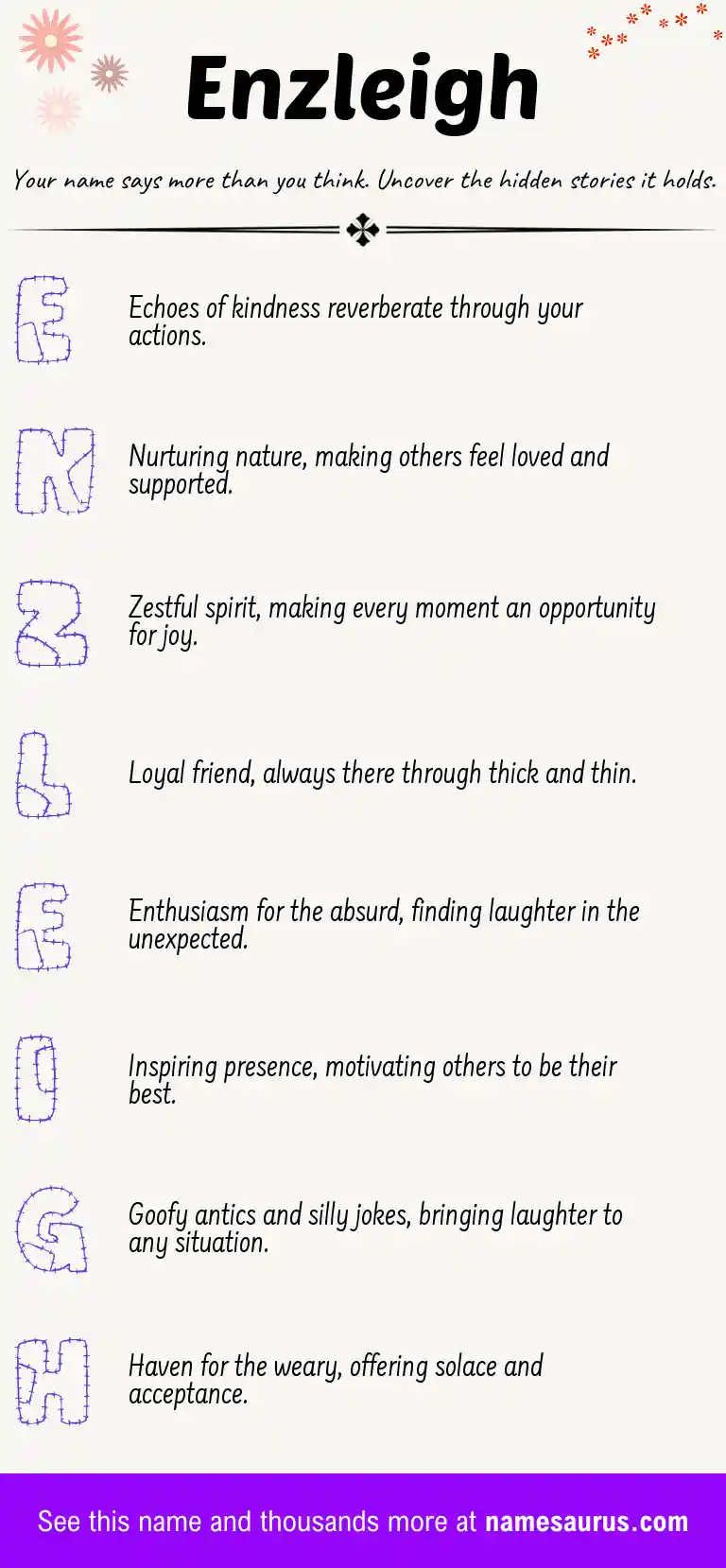 Acrostic poem about Enzleigh.
