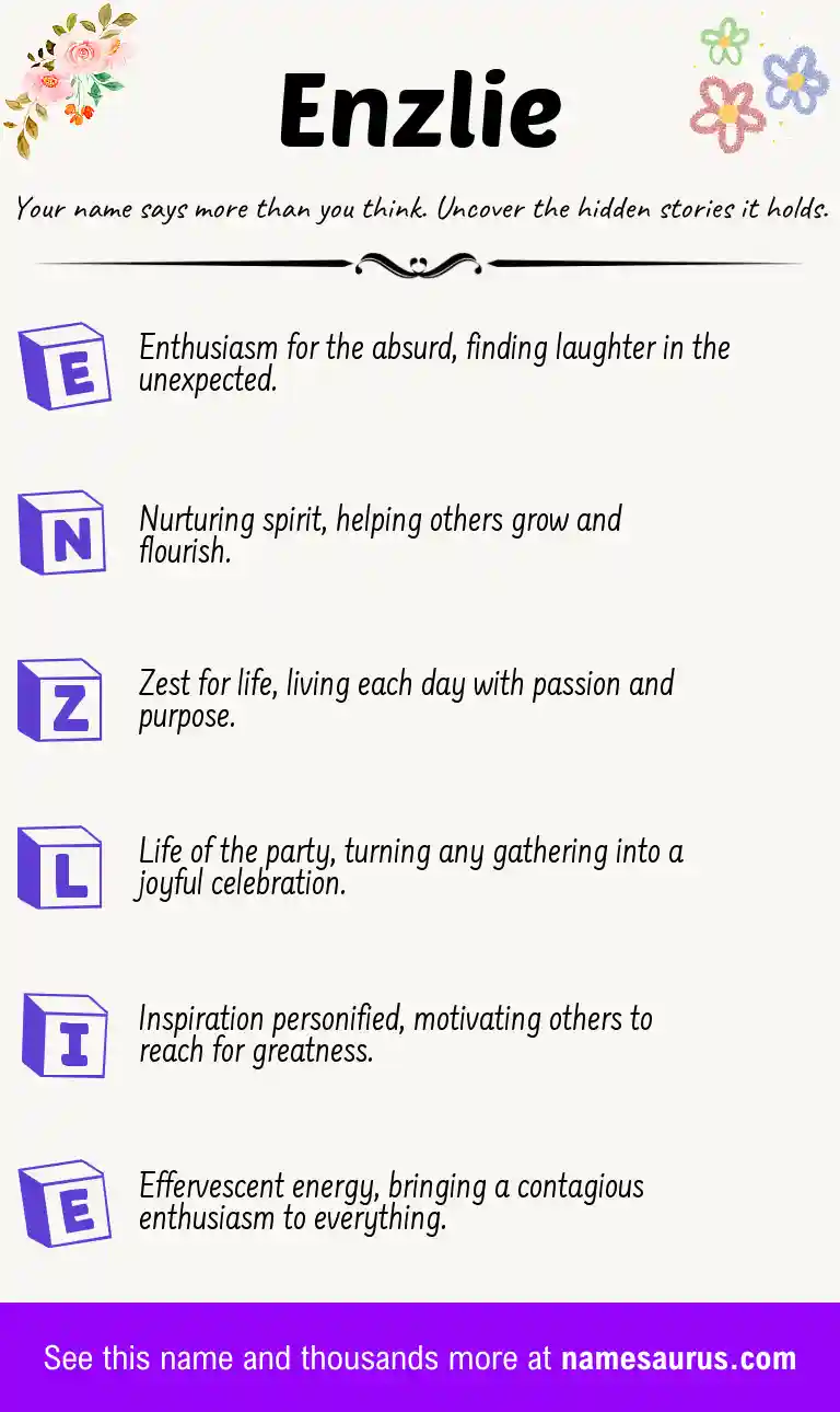 Acrostic poem about Enzlie.