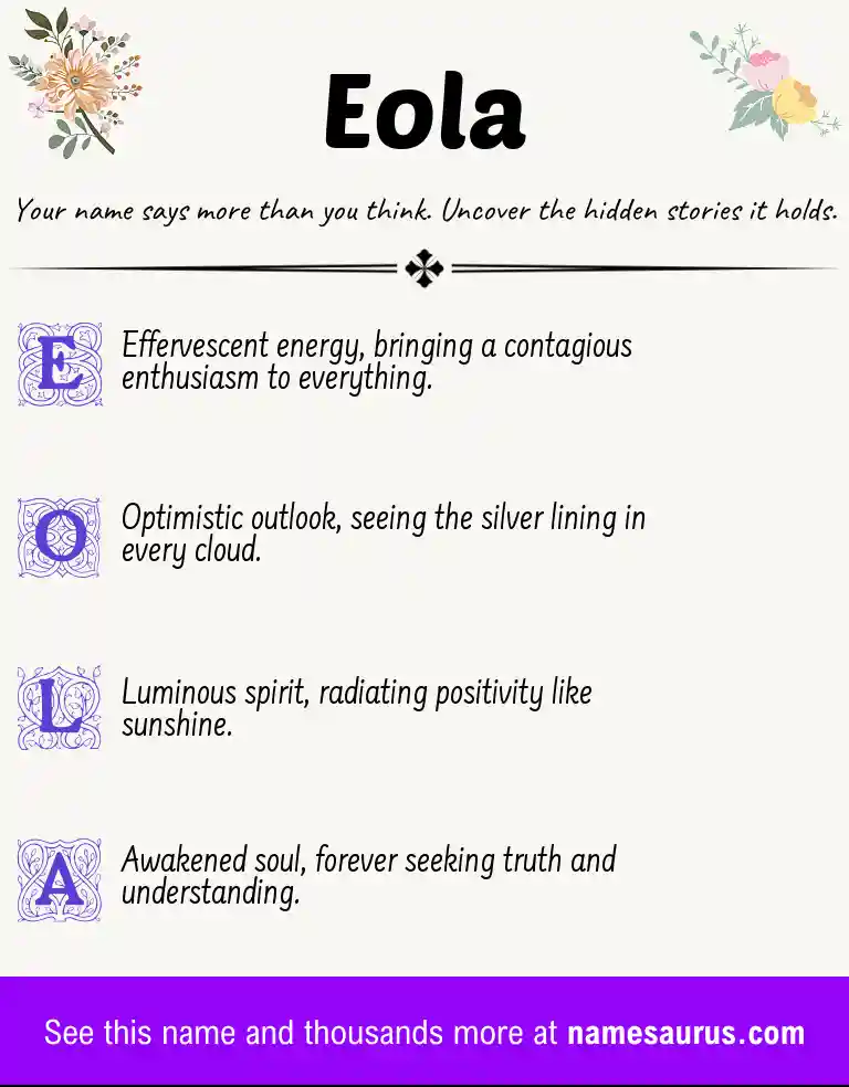 Acrostic poem about Eola.