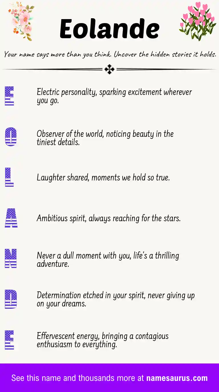 Acrostic poem about Eolande.