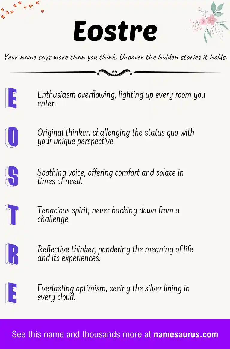 Acrostic poem about Eostre.